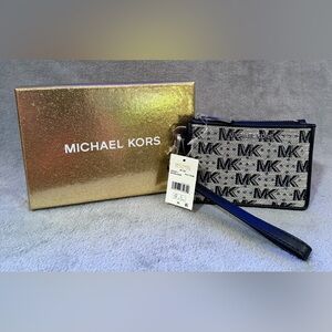 🖤MICHAEL KORS🖤Black/Light Cream Small Jet Set Coin Purse Boxed Set/NWT